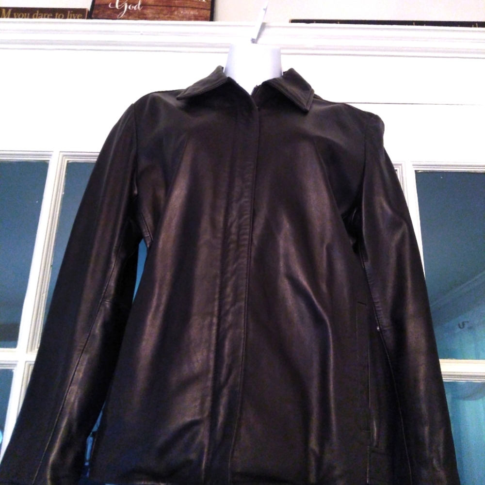 Black leather jacket